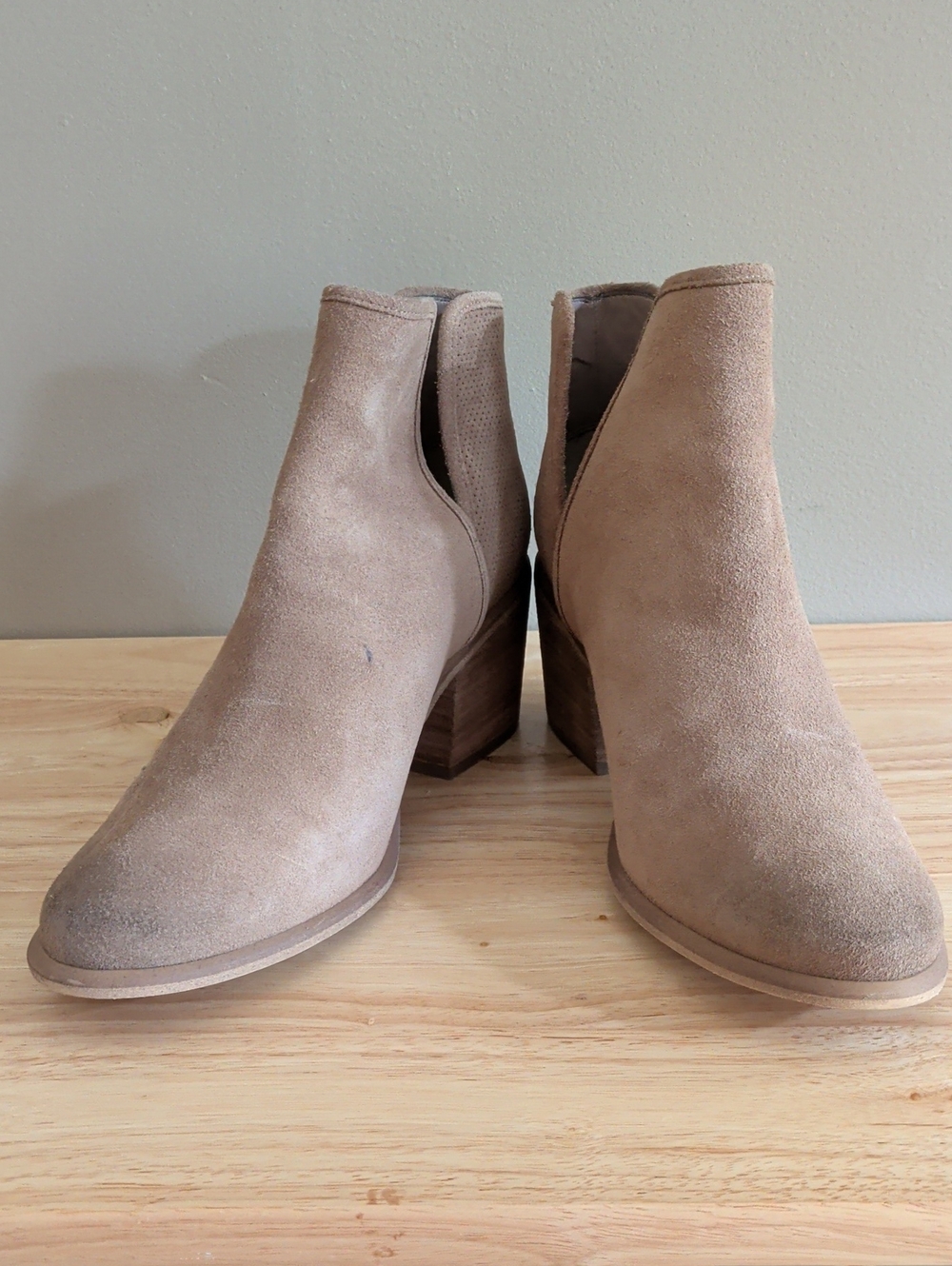 Hinge Suede Ankle Booties - Taupe Women’s Chelsea Boots